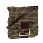FENDI Zucchino Canvas Mammaget Shoulder Bag Beige69329