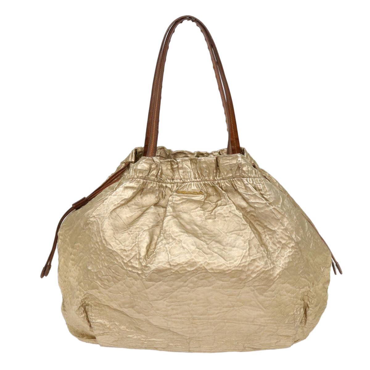 PRADA Tote Bag Nylon Gold 69359