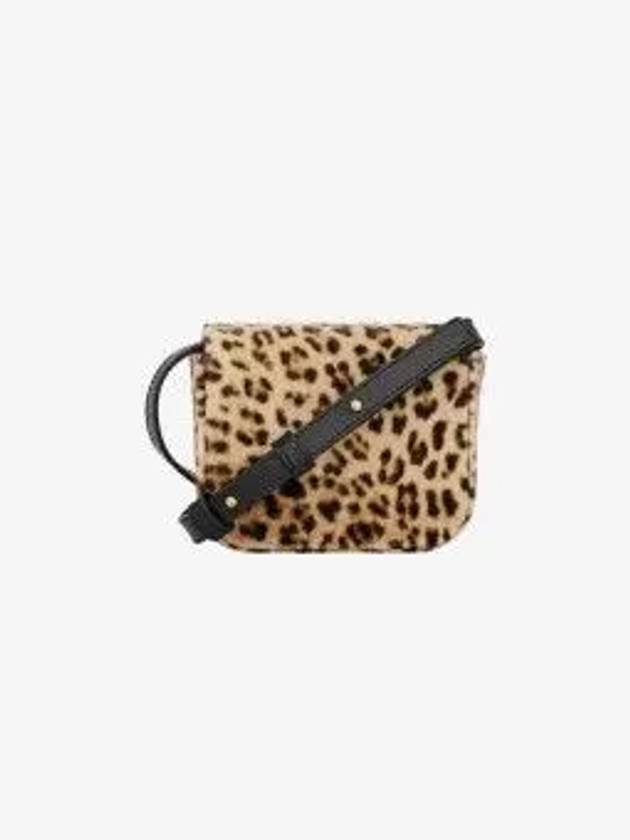 CELINE Mini Claude Leopard Print Velvet Cross Bag