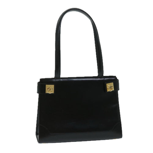 CELINE Hand Bag Leather Black  69373