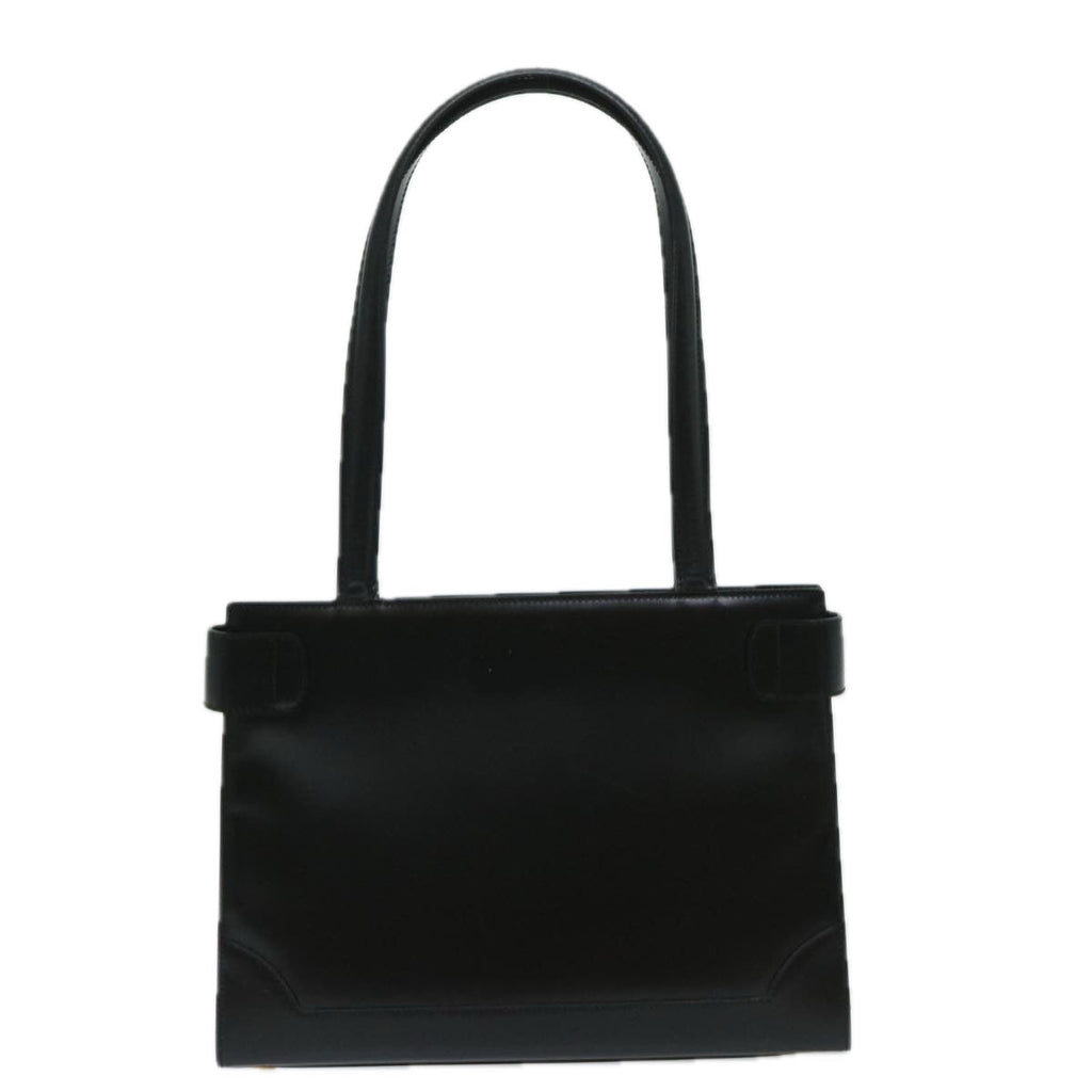 CELINE Hand Bag Leather Black  69373