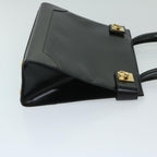 CELINE Hand Bag Leather Black  69373