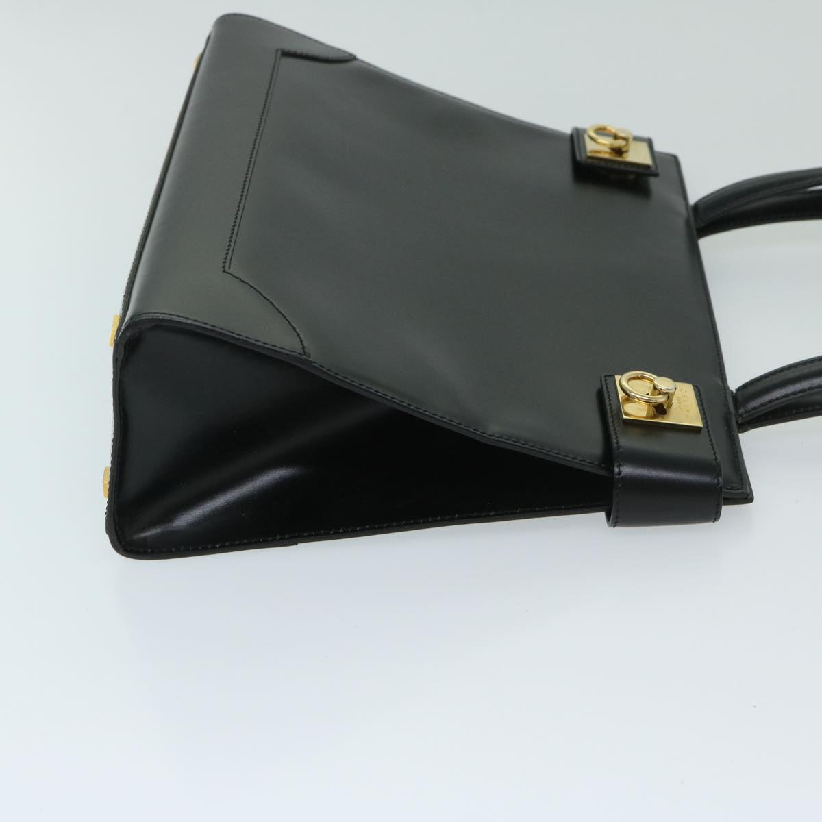 CELINE Hand Bag Leather Black  69373