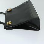 CELINE Hand Bag Leather Black  69373