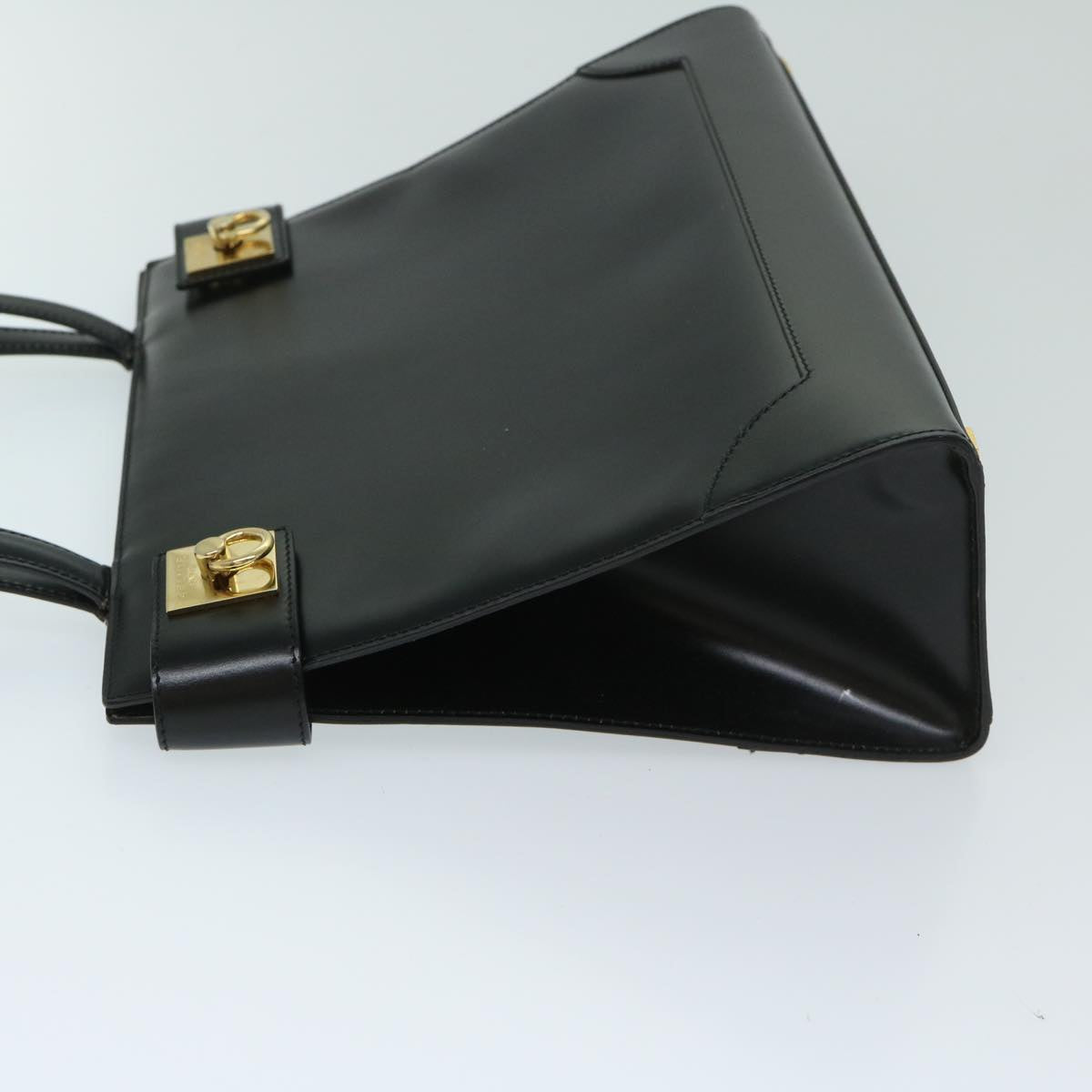 CELINE Hand Bag Leather Black  69373
