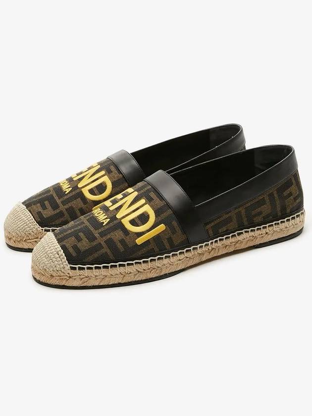 Fendi FF Monogram Print Espadrilles Brown