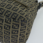 FENDI Zucchino Canvas Mamma Baguette Shoulder Bag Navy69434