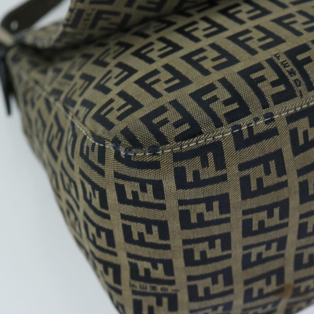 FENDI Zucchino Canvas Mamma Baguette Shoulder Bag Navy69434