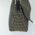 FENDI Zucchino Canvas Mamma Baguette Shoulder Bag Navy69434