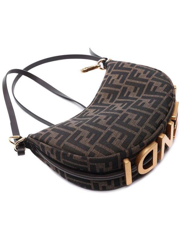 Fendi FF Jacquard Fabric Mini Cross Bag Brown