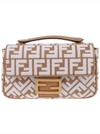 Fendi Baguette Chain Midi Shoulder Bag Brown