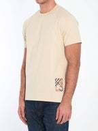 Burberry Check Label Cotton Short Sleeve T-Shirt Beige