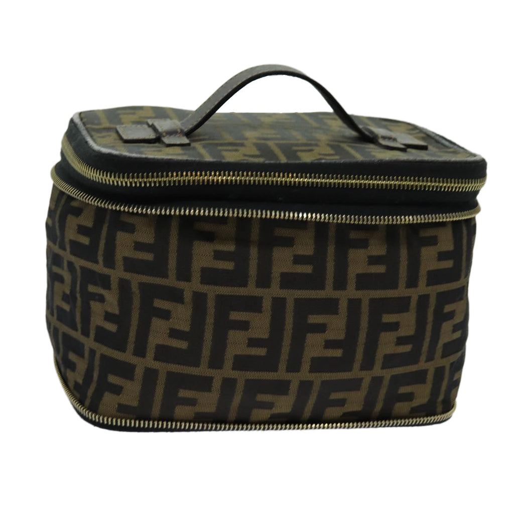 FENDI Zucca Canvas Vanity Pouch Brown Black69528