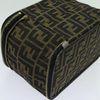 FENDI Zucca Canvas Vanity Pouch Brown Black69528