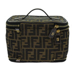 FENDI Zucca Canvas Vanity Pouch Brown Black69528