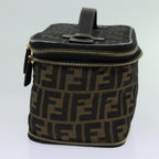 FENDI Zucca Canvas Vanity Pouch Brown Black69528