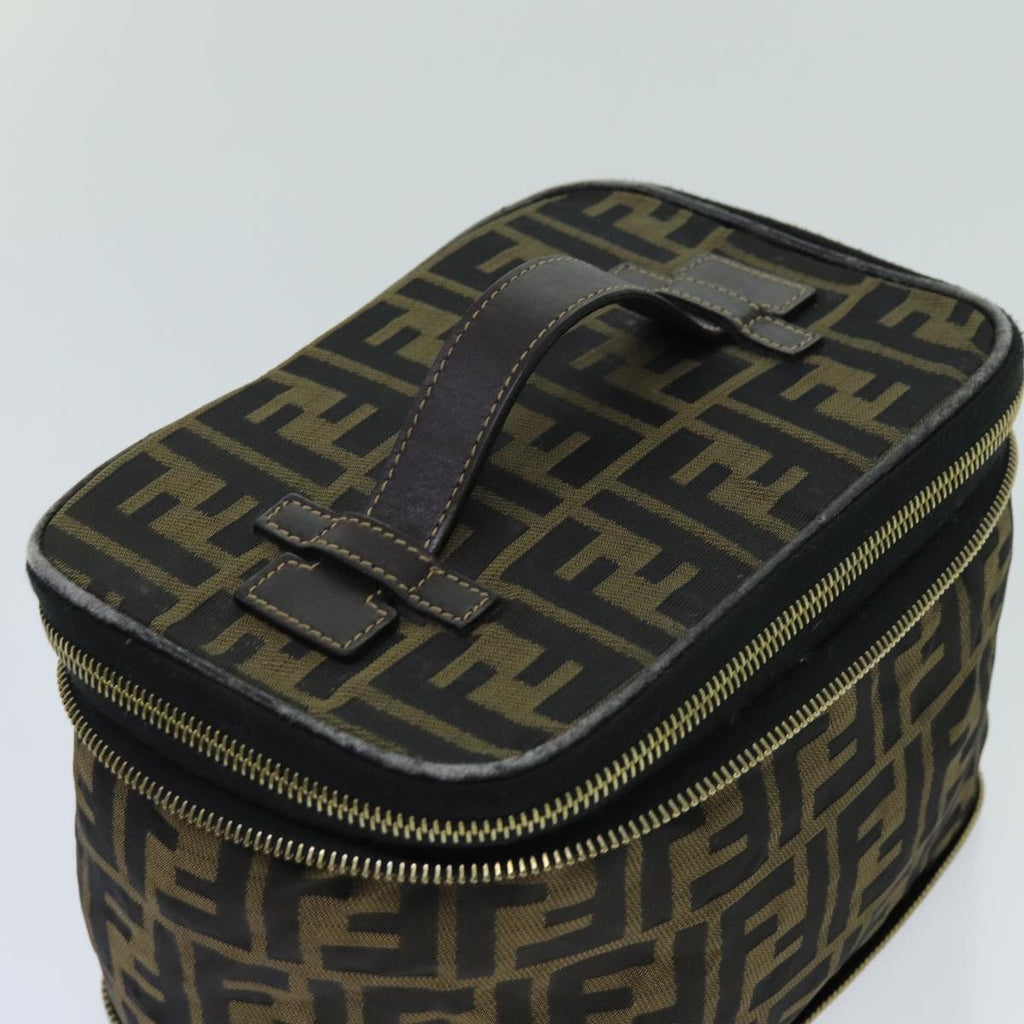 FENDI Zucca Canvas Vanity Pouch Brown Black69528