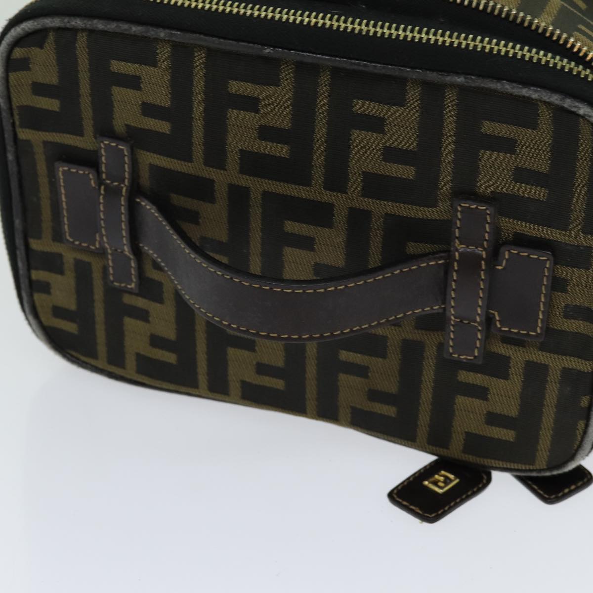 FENDI Zucca Canvas Vanity Pouch Brown Black69528