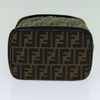 FENDI Zucca Canvas Vanity Pouch Brown Black69528