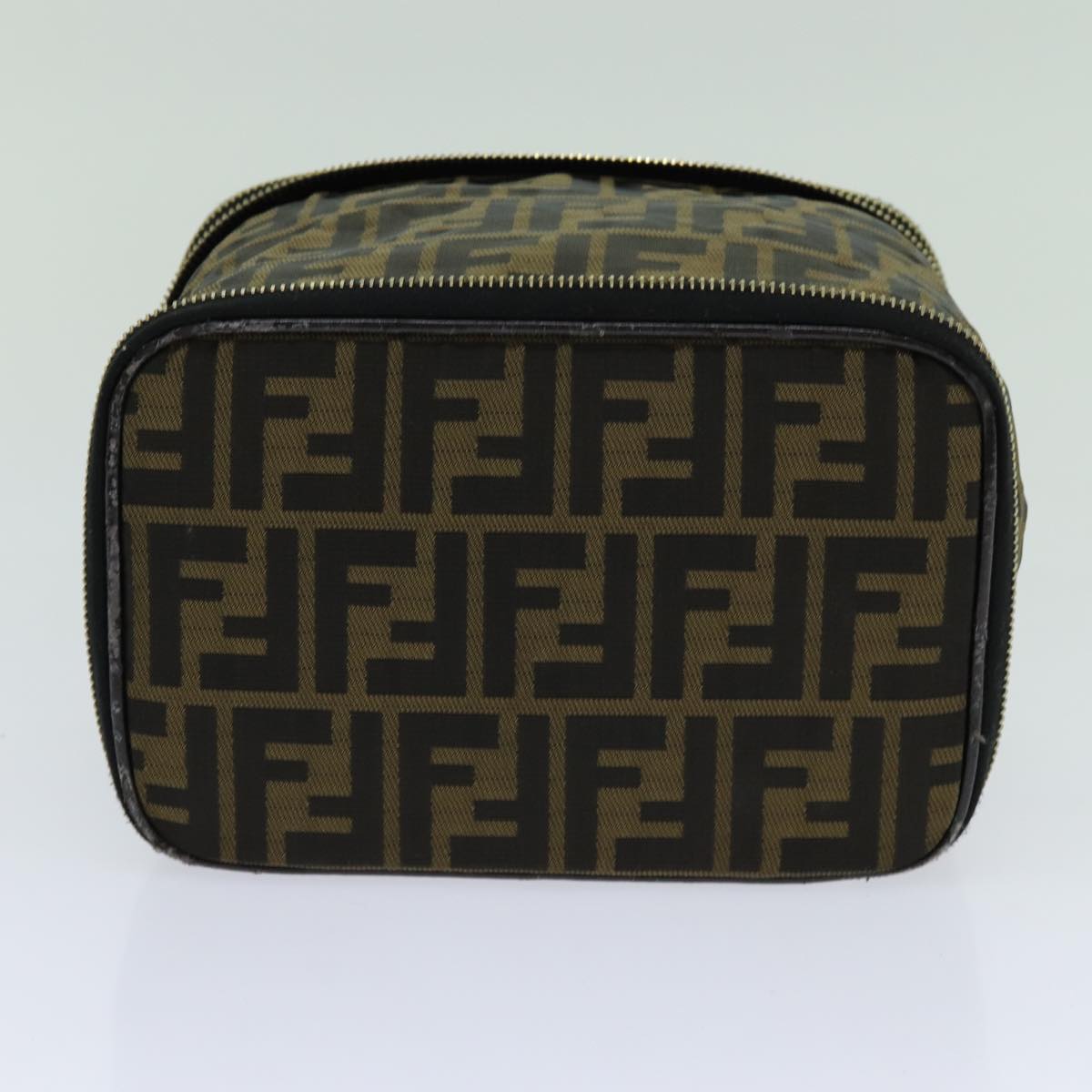 FENDI Zucca Canvas Vanity Pouch Brown Black69528