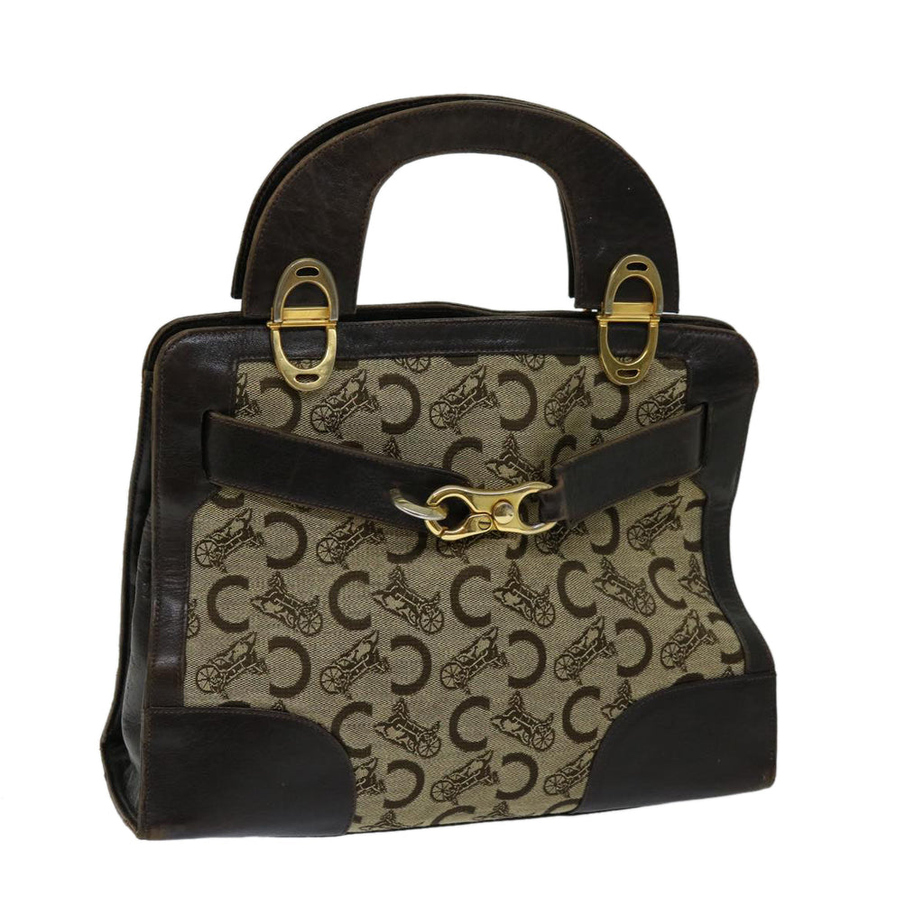 CELINE C Macadam Canvas Hand Bag Beige  69570