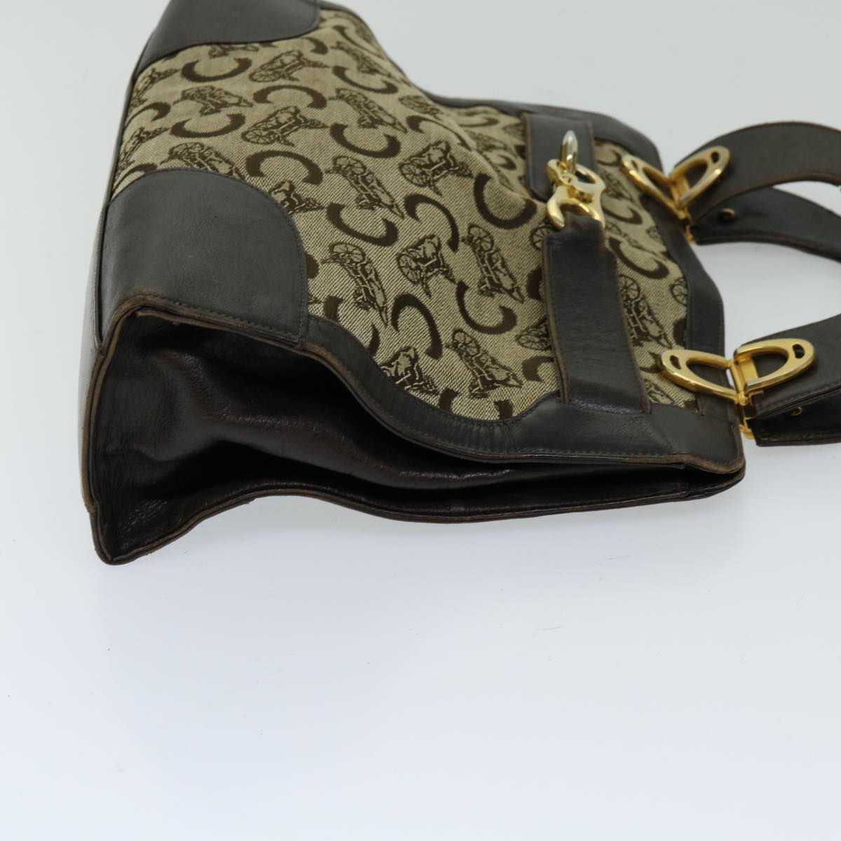 CELINE C Macadam Canvas Hand Bag Beige  69570