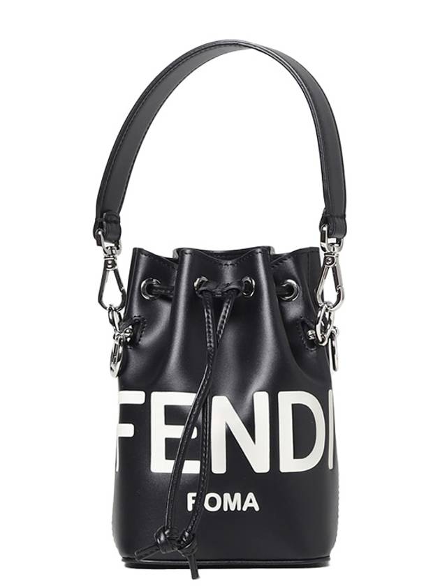 Fendi Roma Mon Tresor Leather Small Bucket Bag Black