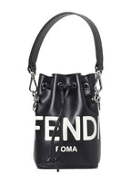 Fendi Roma Mon Tresor Leather Small Bucket Bag Black