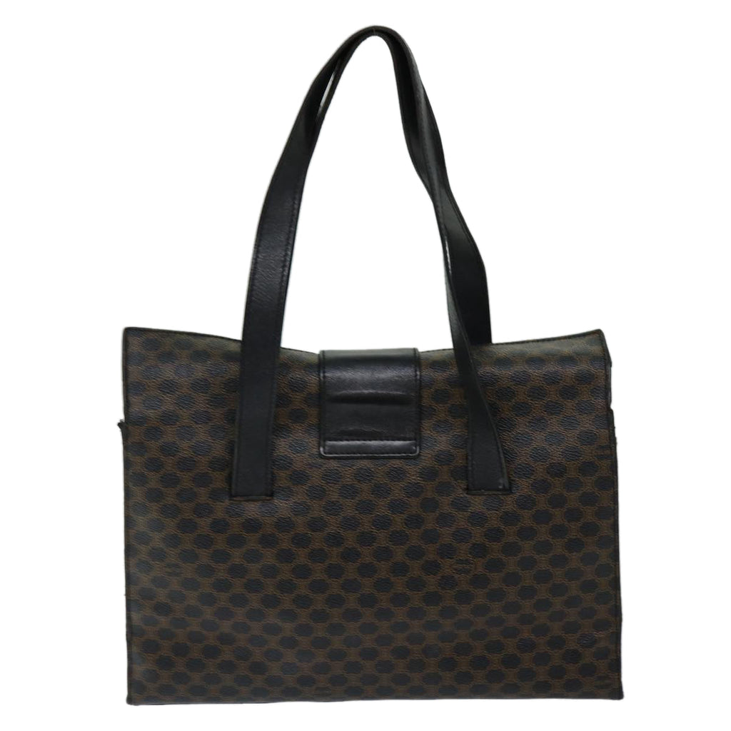 CELINE Macadam Canvas Hand Bag PVC Black Auth 69608