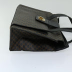 CELINE Macadam Canvas Hand Bag PVC Black Auth 69608