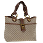 CELINE Macadam Canvas Hand Bag Beige  69629