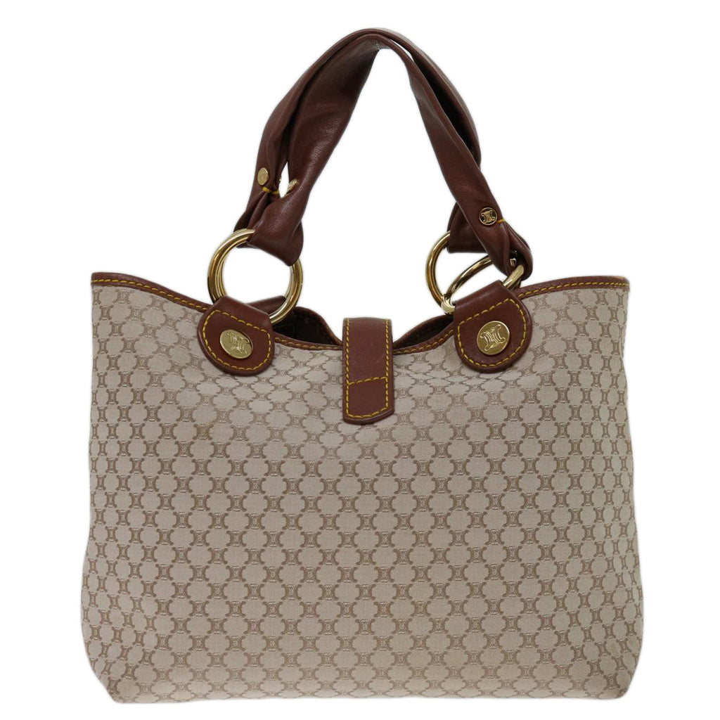 CELINE Macadam Canvas Hand Bag Beige  69629
