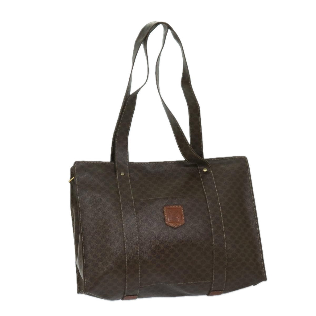 CELINE Macadam Canvas Tote Bag PVC Leather Brown  69630