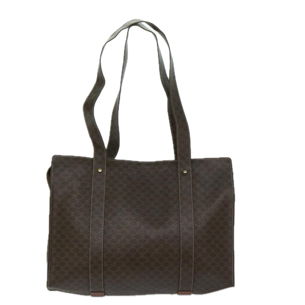 CELINE Macadam Canvas Tote Bag PVC Leather Brown  69630