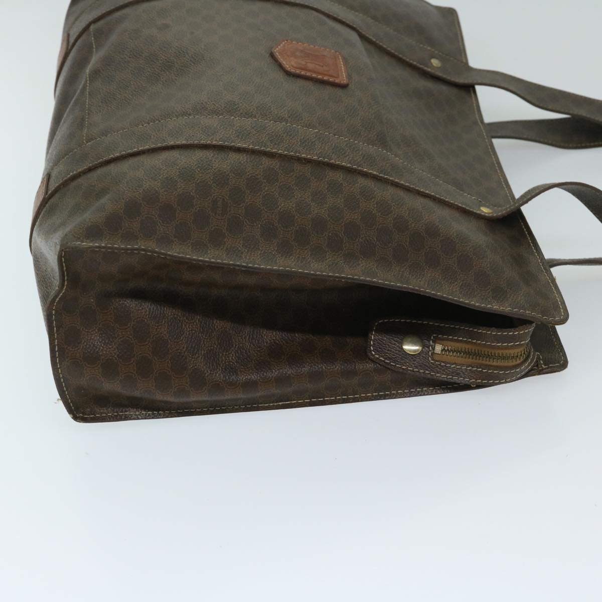 CELINE Macadam Canvas Tote Bag PVC Leather Brown  69630