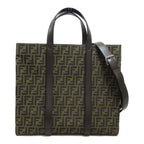 Fendi    Leather Canvas Tote Bag ()