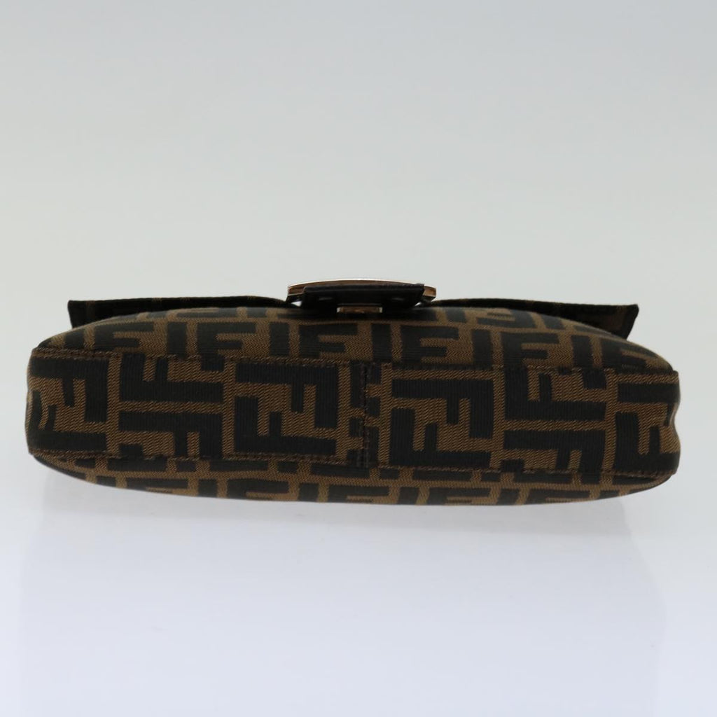 FENDI Zucca Canvas Mamma Baguette Shoulder Bag Black Brown69666A