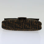 FENDI Zucca Canvas Mamma Baguette Shoulder Bag Black Brown69666A