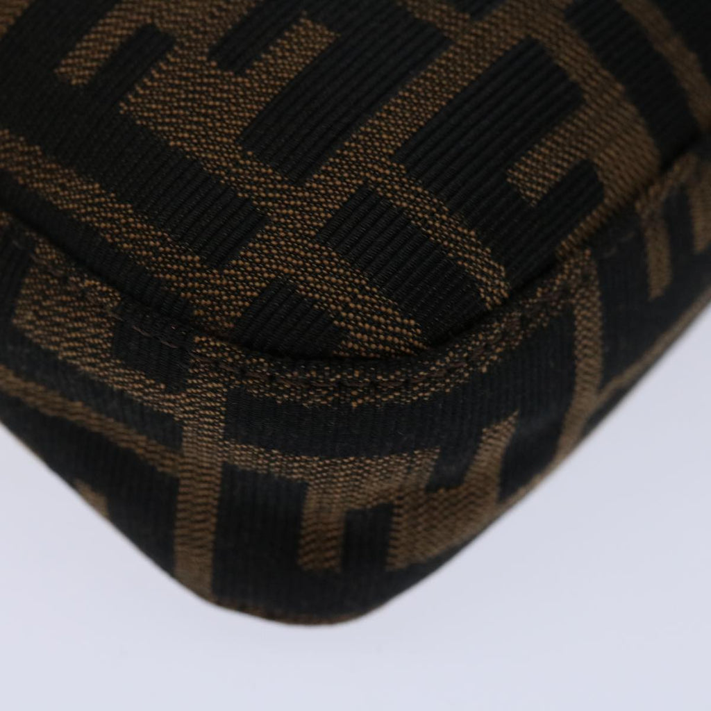 FENDI Zucca Canvas Mamma Baguette Shoulder Bag Black Brown69666A