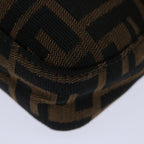 FENDI Zucca Canvas Mamma Baguette Shoulder Bag Black Brown69666A