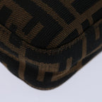 FENDI Zucca Canvas Mamma Baguette Shoulder Bag Black Brown69666A