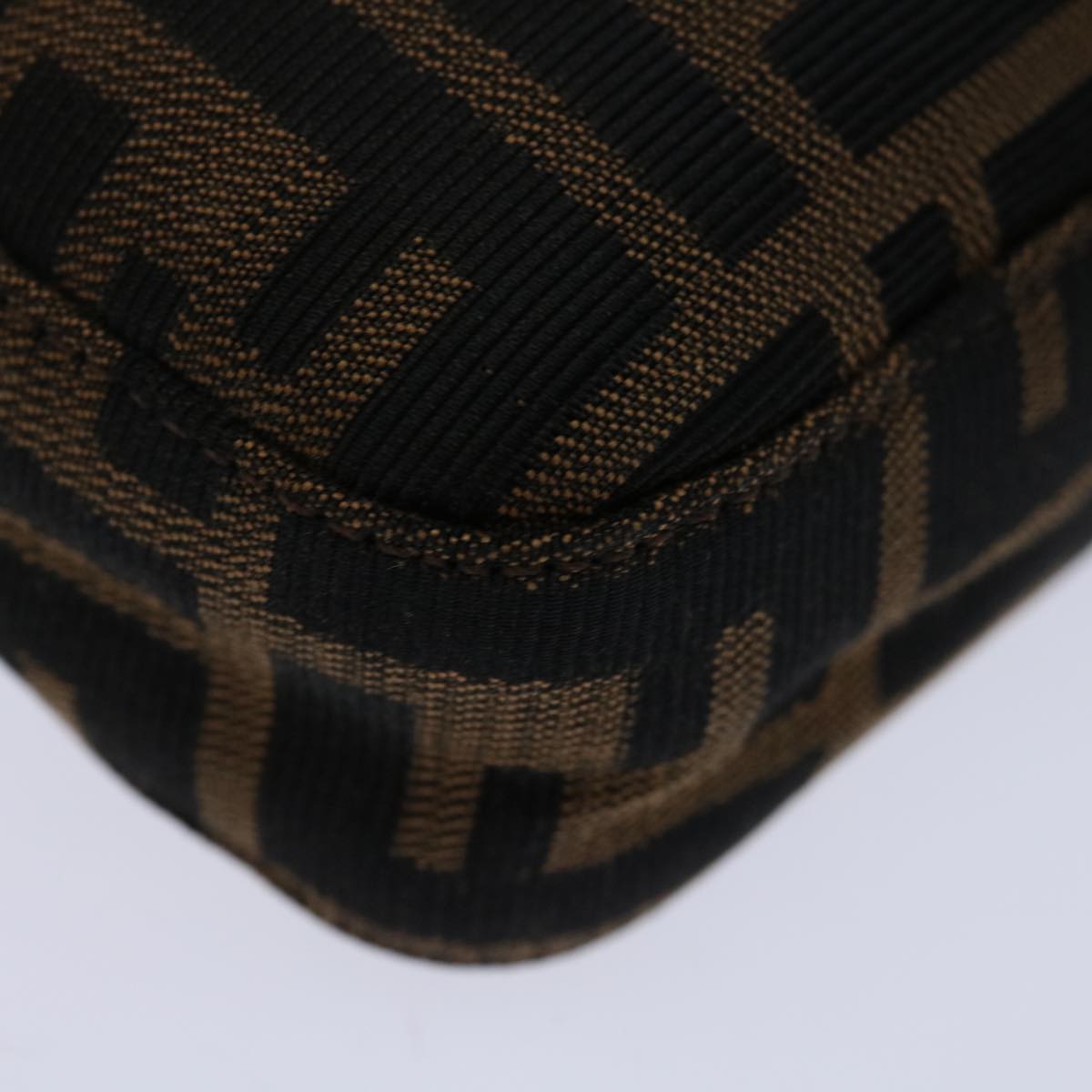 FENDI Zucca Canvas Mamma Baguette Shoulder Bag Black Brown69666A