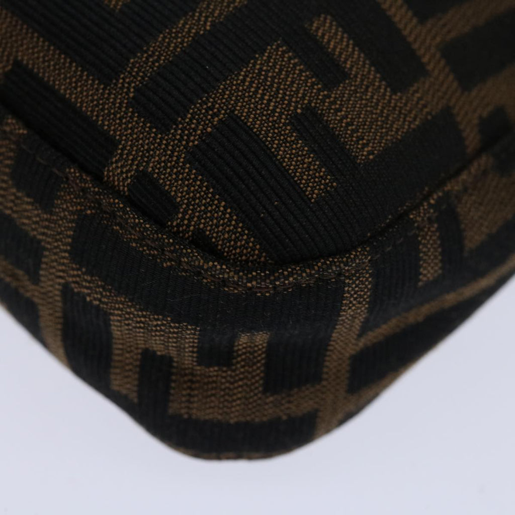 FENDI Zucca Canvas Mamma Baguette Shoulder Bag Black Brown69666A