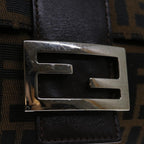 FENDI Zucca Canvas Mamma Baguette Shoulder Bag Black Brown69666A