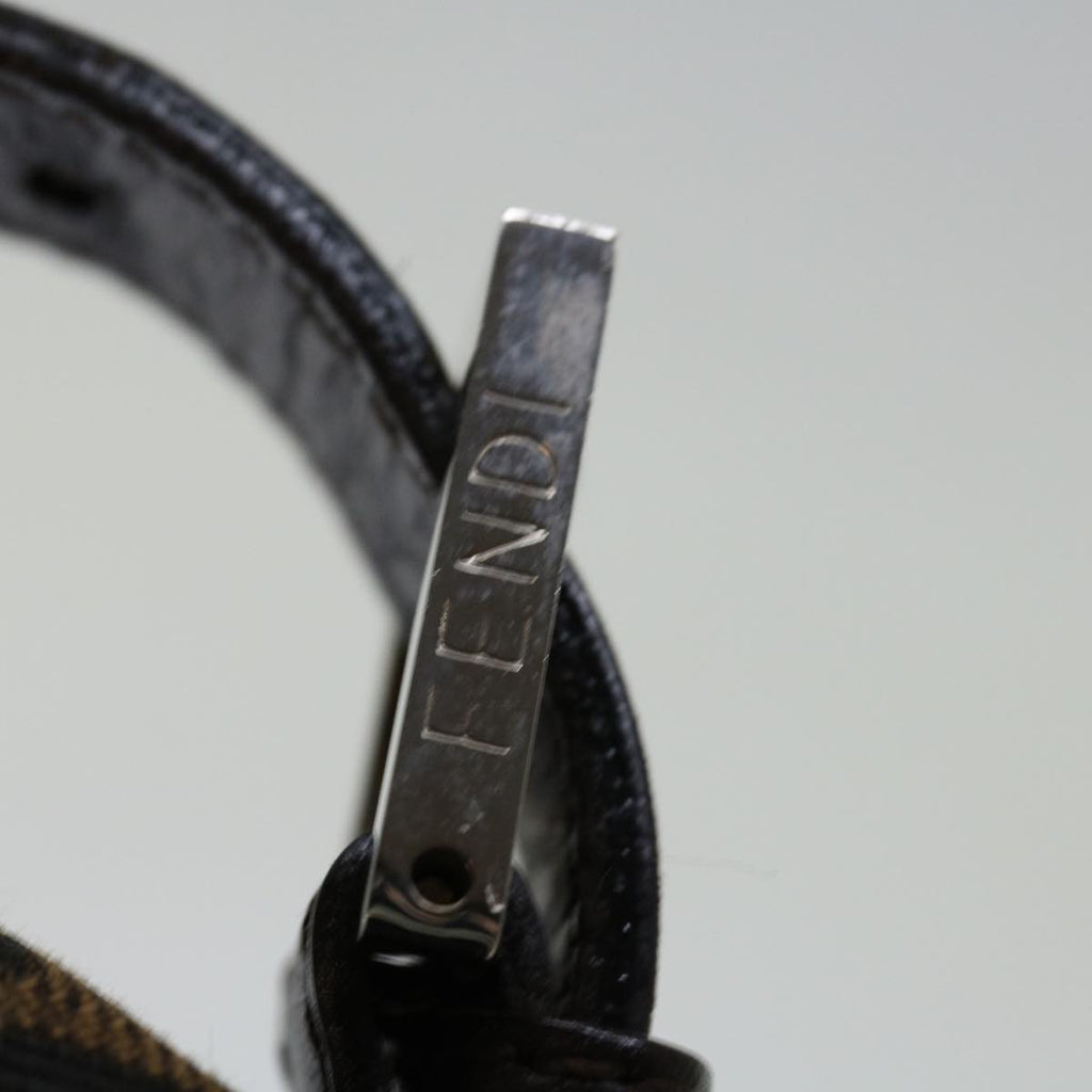 FENDI Zucca Canvas Mamma Baguette Shoulder Bag Black Brown69666A