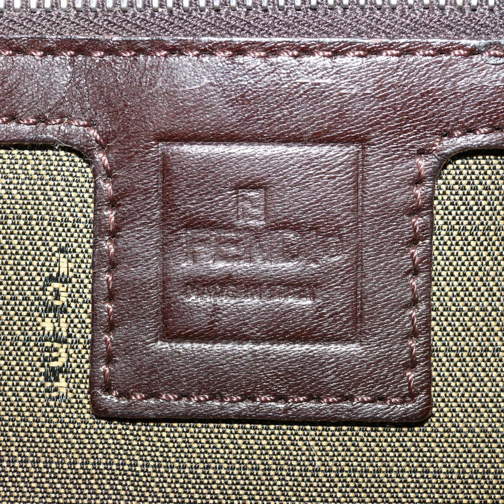 FENDI Zucca Canvas Mamma Baguette Shoulder Bag Black Brown69666A