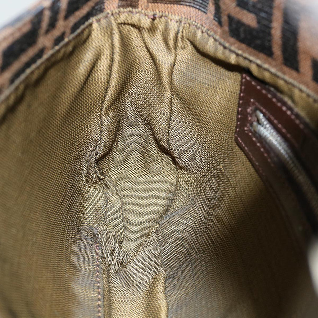 FENDI Zucca Canvas Mamma Baguette Shoulder Bag Black Brown69666A