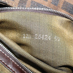 FENDI Zucca Canvas Mamma Baguette Shoulder Bag Black Brown69666A