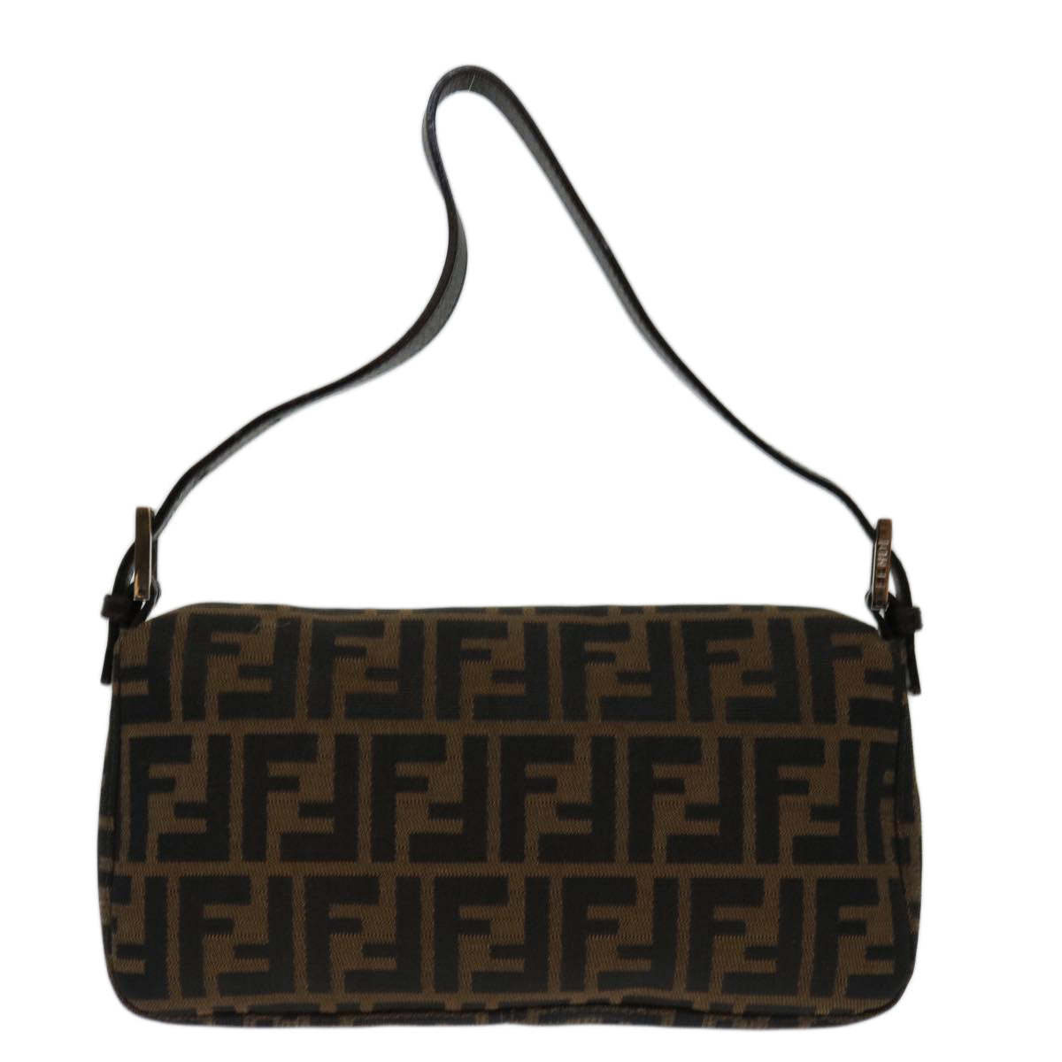 FENDI Zucca Canvas Mamma Baguette Shoulder Bag Black Brown69666A