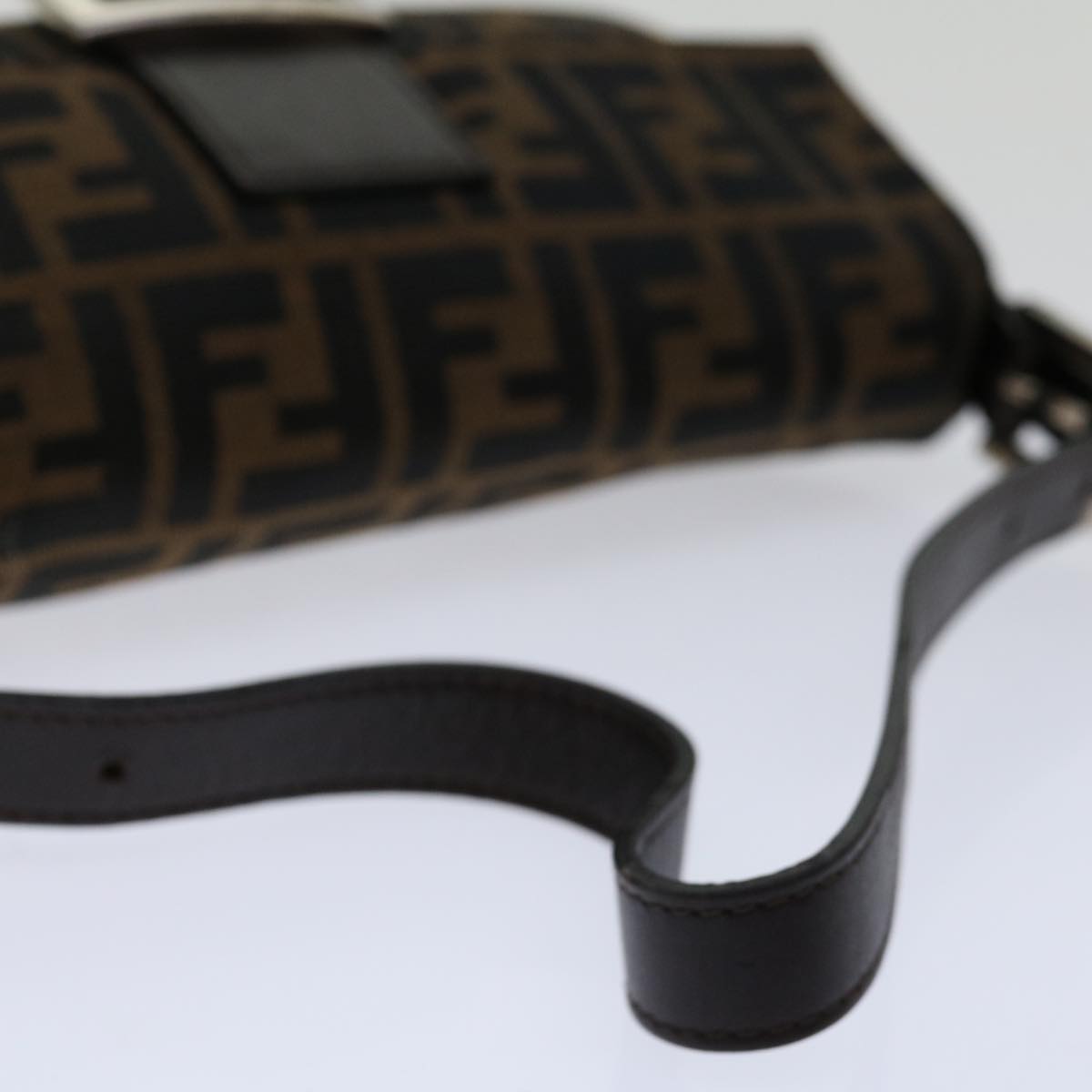 FENDI Zucca Canvas Mamma Baguette Shoulder Bag Black Brown69666A